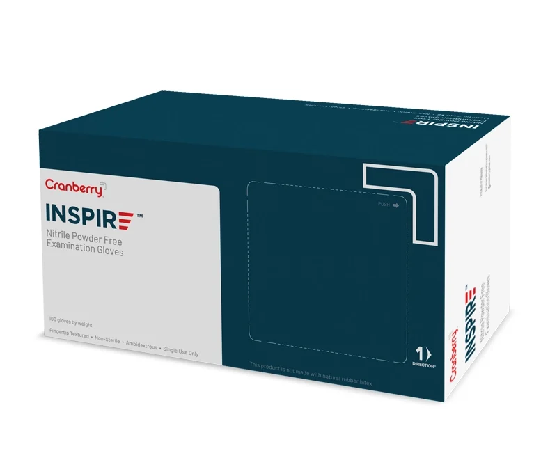 Guante Nitrilo Inspire Cranberry