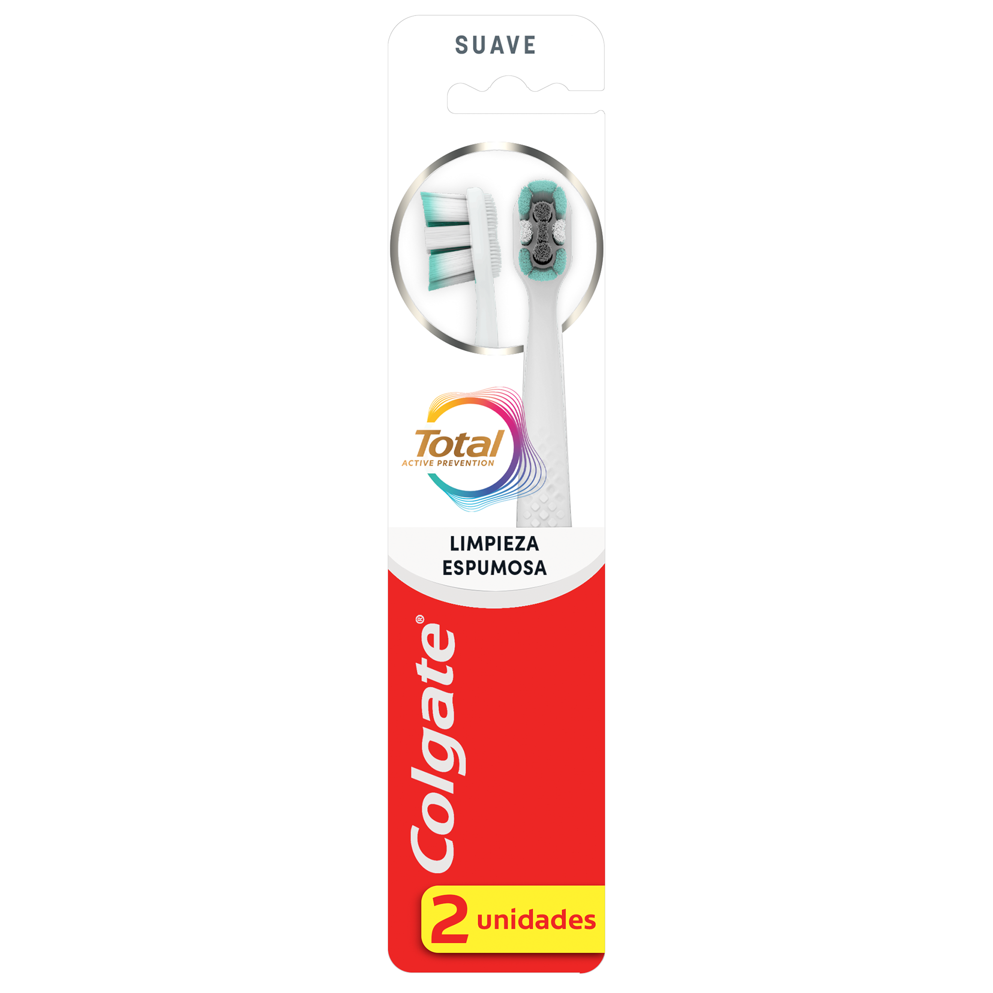 Cepillos Dentales Total Limpieza Espumosa Pack x2 Colgate
